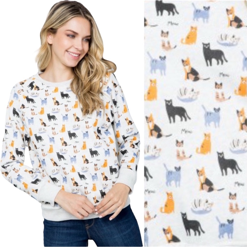 🐈‍⬛ Kitty Cat 🐈 Print Sweater Pullover Sweatshirt